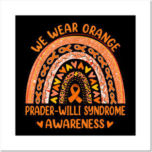 Prader-Willi Syndrome Awareness, Rainbow We Wear Orange, Orange Ribbon Posters and Art